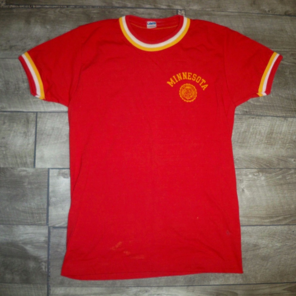 Vintage 70's Tag Champion University of Minnesota College Tshirt Tee Size Large
